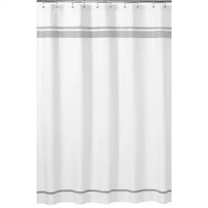 Sweet Jojo Designs White and Grey Hotel Shower Curtain